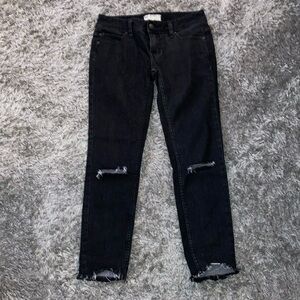 Free people black jeans 61855-16515125 w 25 FP skinny like new condition